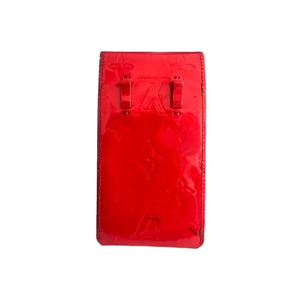 LOUIS VUITTON: Red Patent Leather "LV" Logo Accessories Case/Waist pouch - Picture 4 of 5